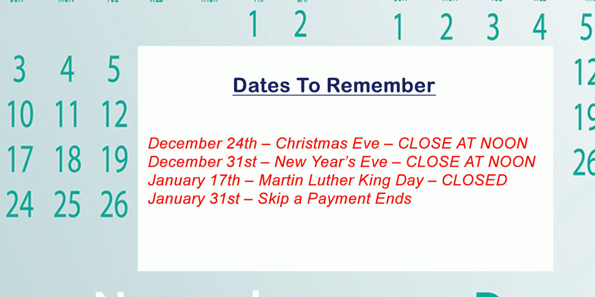 Dates To Remember