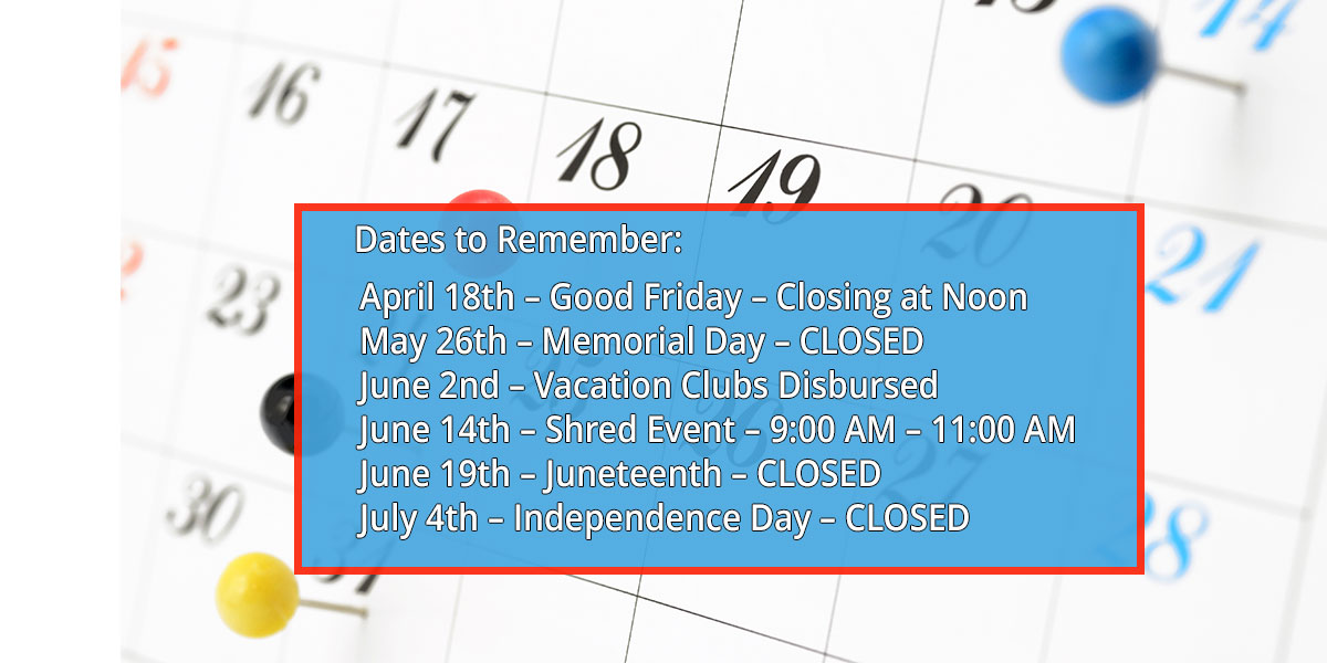 Dates to Remember